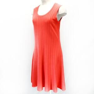 NICK ZOE Sleeveless Knit Swing Dress Orange 1X Modern Minimalist Resort Style